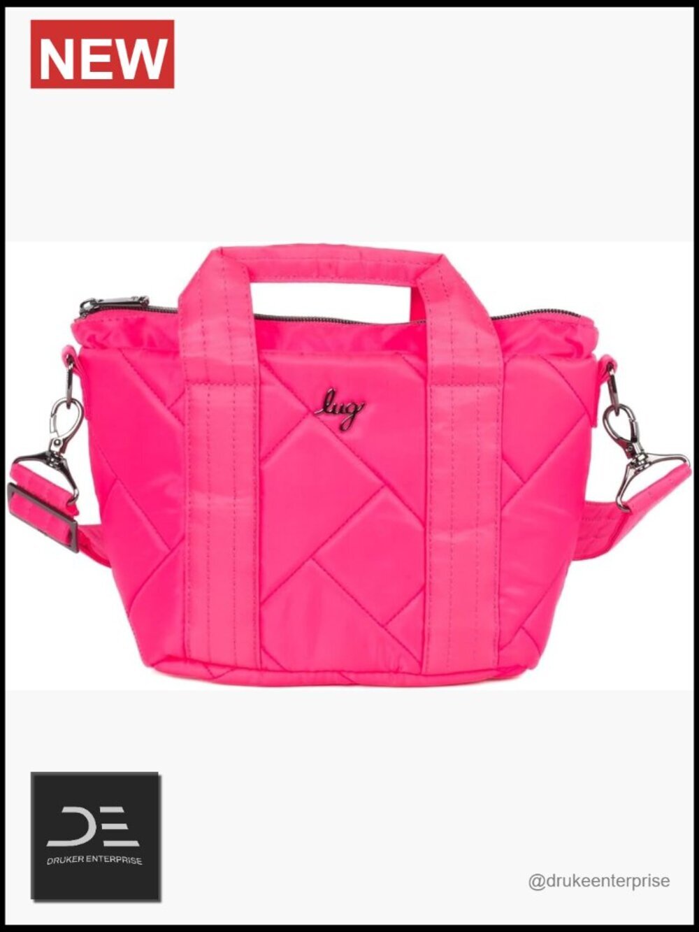 Quilted Polyester Crossbody Bag with Multiple Pockets